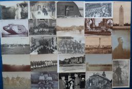 Postcards, Military, a collection of approx. 90 cards to include soldiers, war damage, sports,
