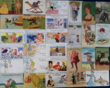 Postcards, Comic, a collection of over 290, mostly vintage, cards. Artists include McGill,