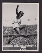 Cigarette card, Germany, Yramos, Summer Olympics 1936, type card, Jesse Owens (USA), 'P' size (
