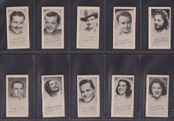 Trade cards, USA, Printicks Movie Star Weighing Machine Cards (set, 50 cards) inc. Gene Autry, Clark