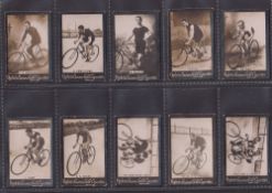 Cigarette cards, Ogden's, Guinea Gold, Cyclists, Base M (52/57, missing Armstrong, Bardsley, F.W.