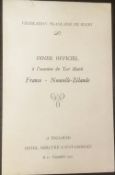 Rugby memorabilia, France v New Zealand Dinner Menu dated 11 November, 1977 following the Test match