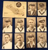 Trade cards, Amalgamated Press, Test Match Favourites, (set, 10 cards) all with postcard backs &