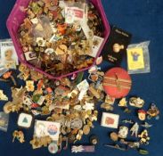 Badges, 350+ assorted badges, mostly 1980s onwards to include confectionary, Super Heroes, Military,