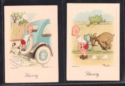 Cigarette cards, J Wix Henry 1st Series Postcard sized (set 25 cards) (couple fair, gen gd/vg)