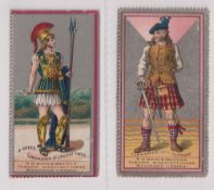 Cigarette cards, USA, Mayo, Costumes of Warriors & Soldiers, 2 cards, Greek Commander of Ancient