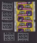Trade wrapper etc, A&BC Gum, Batman Real Photos wrapper (small edge tear), plus five Batman Secret