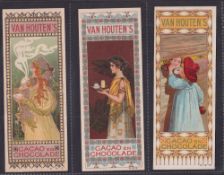 Trade cards, Holland, Van Houten, Bookmark Series, three different cards, (gd/vg) (3)