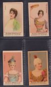 Cigarette cards, Japan, Murai Bros, Actresses 'MUREG' four cards, Juniora, Cleo de Merode, G Manon &