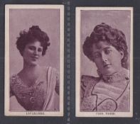 Cigarette cards, British Cigarette Co Ltd, Shanghai, Actresses & Beauties 'FECKSA' two type cards,