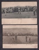 Golf postcards, two Wrench Series printed cards, one Mure Fergusson & J. Laidlay, No 1984, (pu,