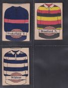 Trade cards, Ripley Bros, Football Colours, 3 different cards, Bradford N., Wakefield T., &
