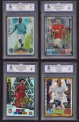 Trade cards, Football, 20 cards, all professionally graded and slabbed by Majesty Grading Company.