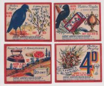 Trade cards, Brown & Co Bull Ring, Puzzle Pictures, 4 different XL size advertising cards (gd)