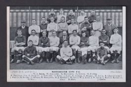 Football postcard, Manchester City, b/w printed teamgroup by Scott, c. 1909-10 (gd) (1)