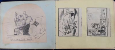 Militaria, WW1 Album, containing a hand drawn plan of Sennelager Prisoner of War Camp showing camp