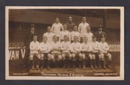 Football postcard, Tottenham Hotspur, 1919-1920, photographic teamgroup postcard by Crawford of