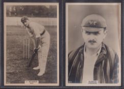 Cigarette cards, Godfrey Phillips, Cricketers Premium Sized Photos (anon) x 8 cards, 2c, 18c, 19c,