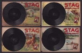 Advertising, USA, four Stag Smoking Tobacco advertising postcards, each one with fitted miniature
