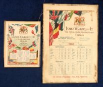 Trade silks, James Walker (Dublin) Ltd, two silks, Flags of the Allies Calendar 1916, Sept-Dec 1916,