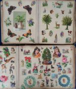 Victorian Scrap Books, 3 books containing a total of 77 pages of scraps and greetings cards all laid