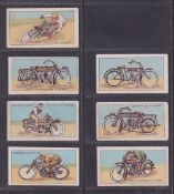 Cigarette cards, Golds Ltd, Motorcycle Series, 7 cards (Blue backs) numbers 1, 2, 5, 8, 12, 14 &