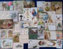 Scraps, 100s loose, mainly Victorian, scraps and greetings cards to include birds, flowers, insects,