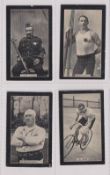Cigarette cards, Smith's, Champions of Sport (Red, Multi-backed), four cards, no 12 Lieut. Yates (