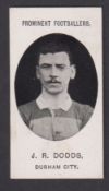 Cigarette card, Taddy, Prominent Footballers (No Footnote), J R Dodds, Durham City (few sl marks,
