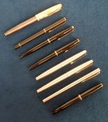 Writing Equipment, Mont Blanc and Parker pens to comprise 3 Mont Blanc fountain pens (1 with 14ct
