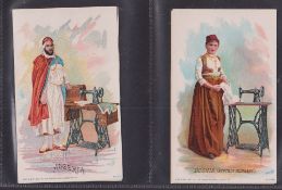 Trade cards, Singer, Costumes of All Nations, 'P' size two sets (36 cards) & (18 cards,
