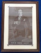 Royalty, a silk, a portrait of Prince Albert woven in black and white silk from engravings by F.