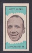 Trade cards, Clevedon Confectionery, Football Club Managers, type card number 20, Matt Busby