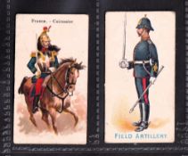 Cigarette cards, Wholesale Tobacco Co, 2 type cards, Armies of the World France Cuirassier (fair),