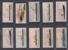 Cigarette cards, 3 sets, Shipping related, Wills Famous British Liners 1st and 2nd, Ogden's The Blue