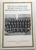 Rugby autographs / booklet, 'The 1951/52 Springbok Rugby Tour of the British Isles and France',