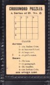 Cigarette card, Murray's, Crossword Puzzles, type card number 6 (near gd)
