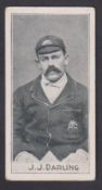 Cigarette card, D & J MacDonald, Cricketers, type card, J J Darling (gd) (1)