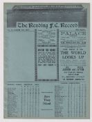 Football programme, Reading Reserves v QPR Reserves, London Combination, 31 March 1937 (ex binder,