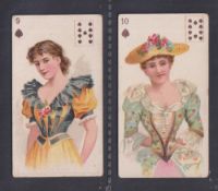 Cigarette cards, India, Star Tobacco Co, Beauties (Coloured, p/c inset), two cards, 9S & 10S (gd) (