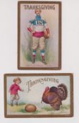 American Football / Rugby Union postcards, a pair of early 20th century Rugby / American Football