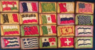 Tobacco Felts, USA, ATC, National Flags, 'P' size, mixed corners, ref. B7 A, 21 different plus 41