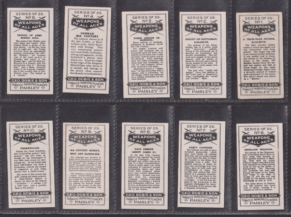 Cigarette cards, GEO Dobie, Weapons of all Ages (set 25 cards) (4 cards fair rest gd or better) - Image 2 of 2