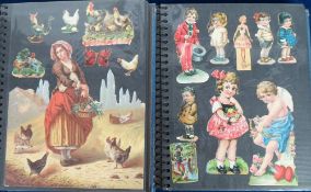 Ephemera, two modern photo albums containing a quantity scraps including children, animals, Santa