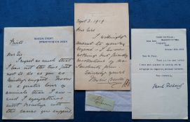 Autographs, Authors, 3 signatures to comprise Edgar Wallace (1875-1932) British writer of detective,