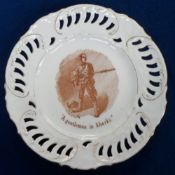 Collectables, Boer War, 'A Gentleman in Kharki' by Caton Woodville, scarce 8” Ribbon plate (no