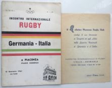 Rugby programme, Italy v Germany, 15th January, 1961, scarce programme from the game played at