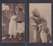 Cigarette cards, India, Star Tobacco Co, Beauties, (sepia front 'Nautch Girl' backs), two cards, (