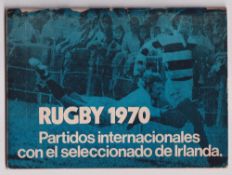 Rugby programme, Argentina v Ireland, 13 September 1970, scarce 1st Test match rugby programme for