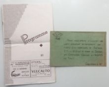 Rugby programme & ticket, ASPO Tours v Tondu British Railways, 7th March 1953, scarce programme